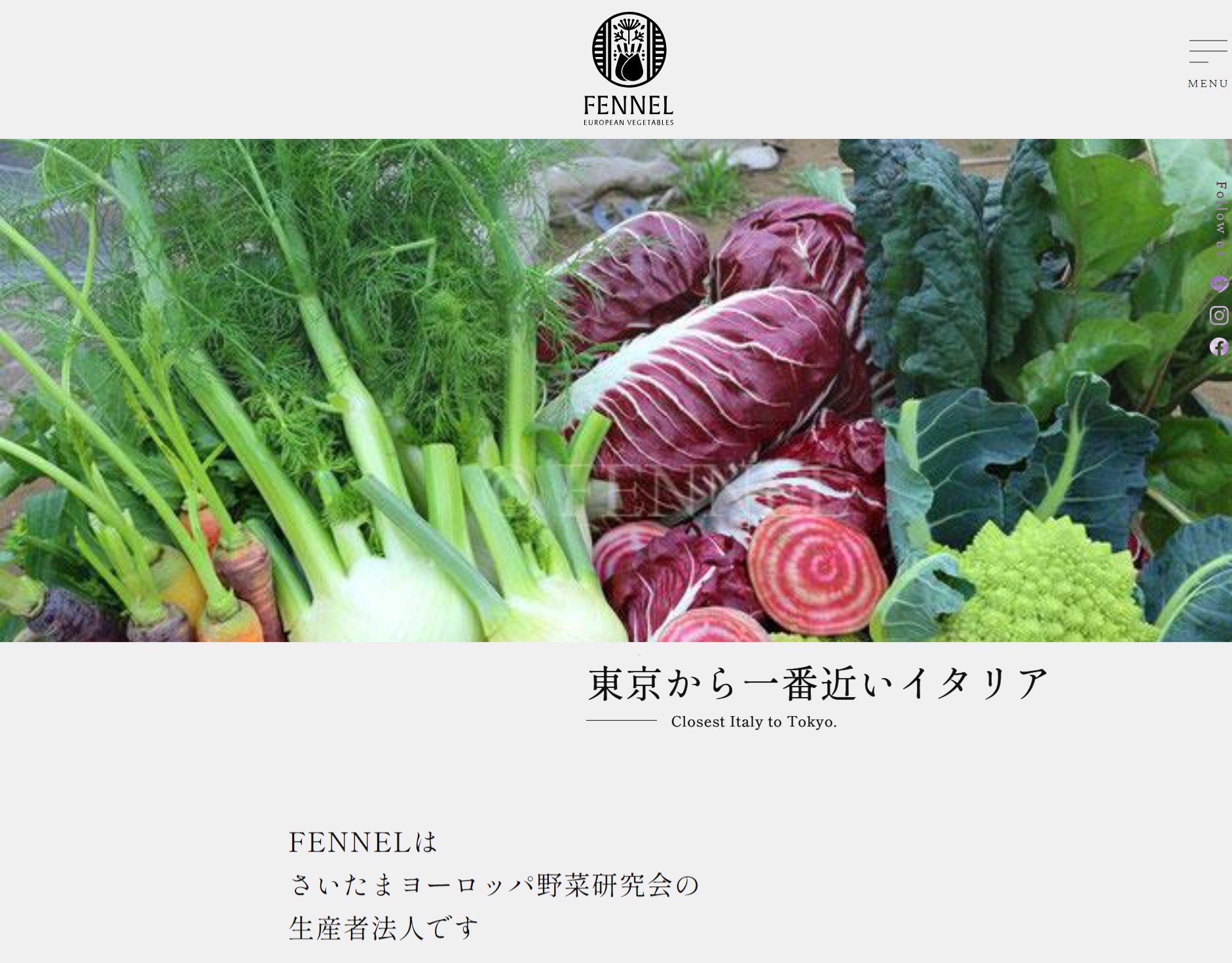 合同会社サクセシオ制作実績ー（株）FENNEL（ヨーロッパ野菜研究会生産者法人） Webサイト